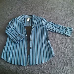 rayon/poly blouse w/attached black tank.